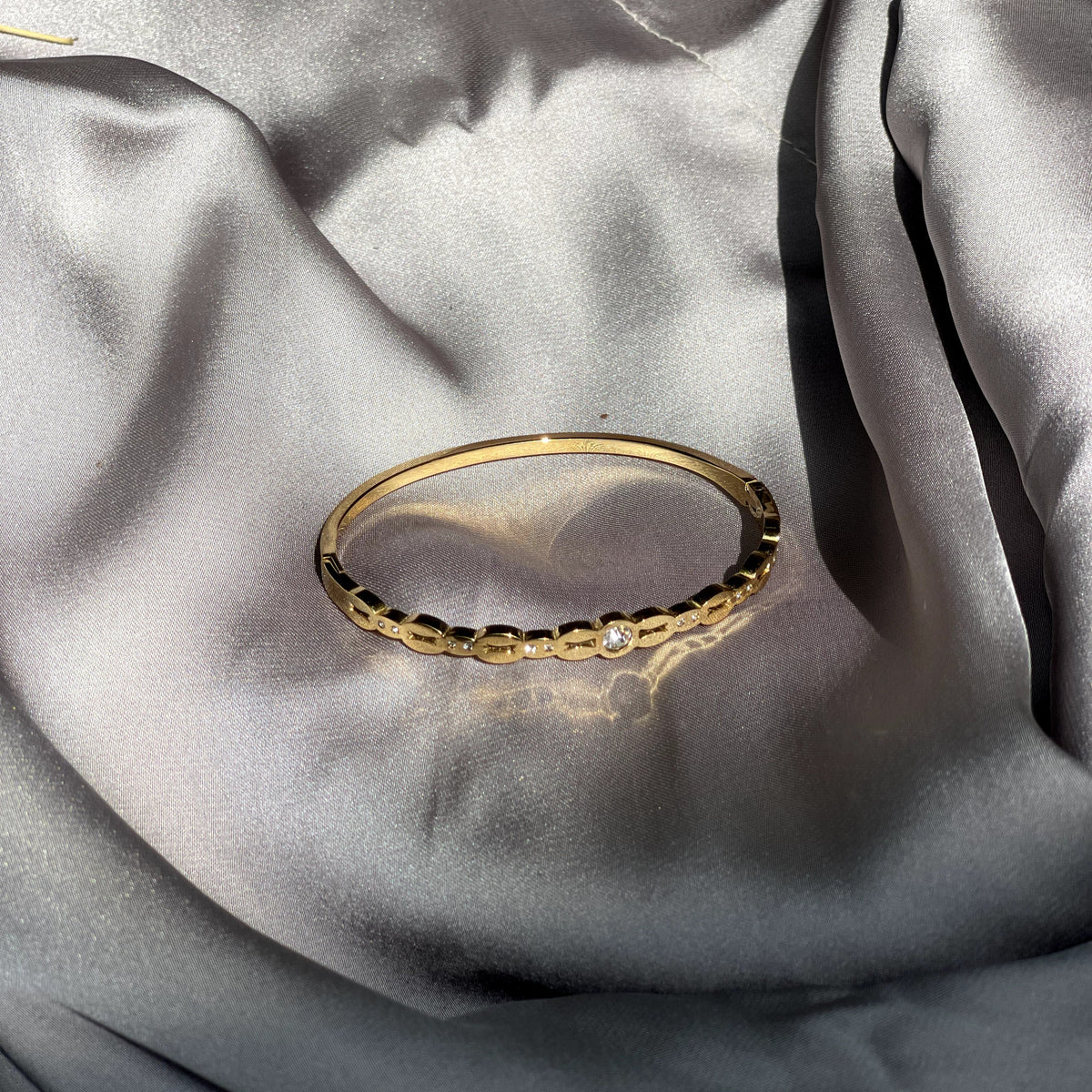 The Beaded Solitaire Bangle